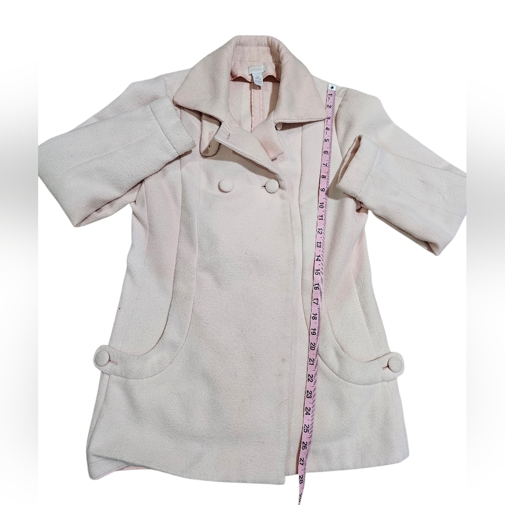 Chico's Women's Size 0 Peacoat Pink Fleece Retro Mod Double Breasted Jacket - Picture 6 of 7